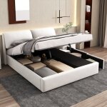 Lit coffire lit double lit hydraulique 180 x 200 cm avec 3 tiroirs et sommier à lattes, sans matelas, ... Lit coffire lit double lit hydraulique 180 x 200 cm avec 3 tiroirs et sommier à lattes, sans matelas, ...