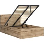 Lit coffre 120x200 sommier inclus edwin bois