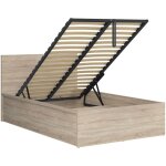 Lit coffre 120x200 sommier inclus edwin bois clair