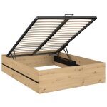 Lit coffre 140 x 190 cm - coloris : naturel et noir - ludaro