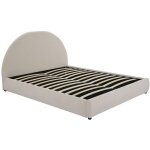 Lit coffre 140 x 190 cm - tissu bouclette - cr�me - lirimo