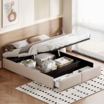 Lit coffre 140x190, lit 140x190, lit adulte, lit tapissé avec 2 tiroirs, sans tête de lit, avec espace ... Lit coffre 140x190, lit 140x190, lit adulte, lit tapissé avec 2 tiroirs, sans tête de lit, avec espace ...