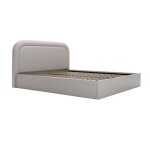 Lit coffre 160 x 200 cm - tissu chin - gris clair - fireza