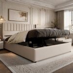 Lit coffre 160x200 cm, lit 160x200 avec sommier, lit adulte, lit double, lit rembourré, lit moderne, ... Lit coffre 160x200 cm, lit 160x200 avec sommier, lit adulte, lit double, lit rembourré, lit moderne, ...