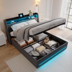 Lit coffre 160x200, lit 160x200 sommier, lit double capitonné, lit adult, avec led réglable et chargement ... Lit coffre 160x200, lit 160x200 sommier, lit double capitonné, lit adult, avec led réglable et chargement ...