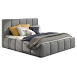 Lit coffre 160x200 sommier inclus klaus gris