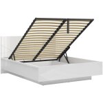 Lit coffre 160x200 sommier inclus sven blanc Lit coffre 160x200 sommier inclus sven blanc