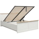 Petits - meubles - lit coffre 160x200 sommier inclus victoria blanc et bois
