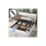 Wishdor - lit coffre 180x200 cm lit adulte avec t�l�commande lumi�re led, prises usb et type - c, sans ...