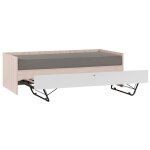 Lit coffre 90x200 sommier relevable inclus et lit gigogne vox spot acacia et blanc Lit coffre 90x200 sommier relevable inclus et lit gigogne vox spot acacia et blanc