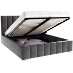 Kids literie - lit coffre anton 140 x 190 cm avec sommier à lattes relevable gris foncé Kids literie - lit coffre anton 140 x 190 cm avec sommier à lattes relevable gris foncé