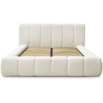 Bobochic - lit coffre denali tissu bouclette 140x190 blanc