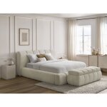 Lit coffre denali tissu bouclette + bout de lit denali 140x190 + bout de lit 140 blanc - bobochic Lit coffre denali tissu bouclette + bout de lit denali 140x190 + bout de lit 140 blanc - bobochic