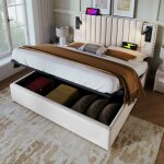 Lit coffre capitonné double avec sommier à lattes, lampe de lecture , fonction de chargement usb, coton, ... Lit coffre capitonné double avec sommier à lattes, lampe de lecture , fonction de chargement usb, coton, ...