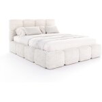 Lit coffre delicato 140 x 190 cm avec sommier � lattes relevable blanc