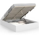 Lit coffre double sandside avec sommier 160 x 200 cm blanc