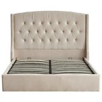 Lit coffre king size 180x200 cm sultan velours beige