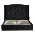 Lit coffre king size 180x200 cm sultan velours noir