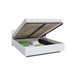 Kids literie - lit coffre lima 160 x 200 cm avec sommier � lattes relevable blanc