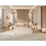 Kids literie - lit coffre orlando 160x200 - sommier inclus cr�me