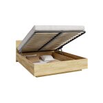 Nova confort - lit coffre perou 160 x 200 cm avec sommier  lattes relevable chne