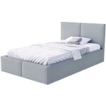 Kids literie - lit coffre tesia 120x200 - sommier inclus gris clair