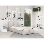 Kids literie - lit coffre tesia 90x200 - sommier inclus cr�me