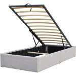 Lit coffre 120x200 - 12 lattes - manon - montage rapide - entretien facile - revtement tissu - confort ...