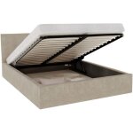 Kids literie - lit coffre tulsa 160x200 cm - sommier inclus beige clair