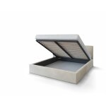 Nova confort - lit coffre vegas 140 x 200 cm avec sommier  lattes relevable beige