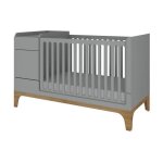 Lit combiné évolutif 70x120 en 70x160 bellamy up gris et bois Lit combiné évolutif 70x120 en 70x160 bellamy up gris et bois