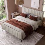 Lit complet double 160 x 200cm avec sommier  lattes et tte de lit rglablecadre de lit, lit double ...