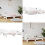 Lit coulissant sans matelas blanc 2x(80x200)cm - lit de jour - canapé - lit - lit d'appoint - lit convertible ... Lit coulissant sans matelas blanc 2x(80x200)cm - lit de jour - canapé - lit - lit d'appoint - lit convertible ...