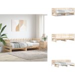 Lit coulissant sans matelas 2x(80x200) cm bois massif - lit de jour - canapé - lit - lit invité - lit ... Lit coulissant sans matelas 2x(80x200) cm bois massif - lit de jour - canapé - lit - lit invité - lit ...