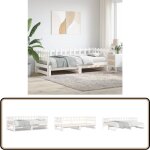 Lit coulissant sans matelas blanc 2x(90x190) cm bois massif - lit de jour - canapé - lit - lit d'appoint ... Lit coulissant sans matelas blanc 2x(90x190) cm bois massif - lit de jour - canapé - lit - lit d'appoint ...