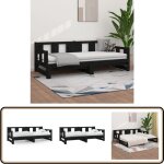 Lit coulissant sans matelas noir 2x(80x200)cm - lit tiroir - lit convertible - lit compact - meuble chambre ...