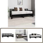 Lit coulissant sans matelas noir 2x(90x190) cm - lit convertible - lit tiroir - canap lit - meuble design ...