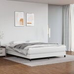 Maisonchic - lit double - 160 x 200 cm, sommier � ressorts de lit, lit adulte blanc 160x200 cm similicuir ...