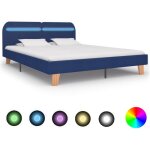 Maison chic - lit double - 180 x 200 cm, cadre de lit avec led, lit adulte bleu tissu 180 x 200 cm jkf829132 ... Maison chic - lit double - 180 x 200 cm, cadre de lit avec led, lit adulte bleu tissu 180 x 200 cm jkf829132 ...
