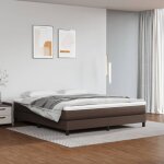 Lit double - 180 x 200 cm, sommier � ressorts de lit, lit adulte marron 180x200 cm similicuir poi57412 ...