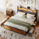 Lit double 180x200, lit 180x200 avec 4 tiroir, lit adulte led, lit capitonn� t�te de lit avec rangement, ...