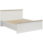 Lit double 180x200 lit adulte 2 places , coloris blanc pin andersen / ch�ne clair - longueur 208, 5 x ...