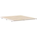 Lit double?lit adulte?cadre de lit sur�lev� blanc 200 x 200 cm bois massif en pin cfw1053890