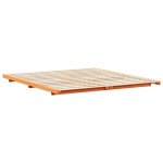 Lit double?lit adulte?cadre de lit sur�lev� marron cire 200 x 220 cm cfw7110198