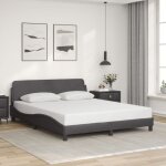 Design in - lit double, lit adulte, cadre de lit avec tte de lit gris 160x200 cm similicuir cfw310731 ...