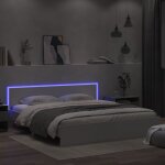 Design in - lit double, lit adulte, cadre de lit avec tte de lit et led blanc 180x200 cm cds35535