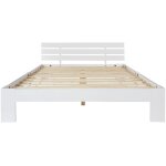 Gutent - lit double en bois massif blanc avec sommier  lattes, peut tre utilis comme lit en pin, 200 ...