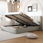 Lit coffre140 x 190 - lits doubles coffre pour adultes / enfants 140 x 190 cm, tte de lit rglable hydrauliqu ...