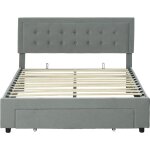 Homcom - lit double design industriel - tête de lit, pied de lit et sommier - dim. 145l x 203, 5p x 95 ... Homcom - lit double design industriel - tête de lit, pied de lit et sommier - dim. 145l x 203, 5p x 95 ...