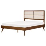 Beliani - lit double moderne mdf 160 x 200 cm sommier à lattes tête de lit bois de frêne foncé et beige ... Beliani - lit double moderne mdf 160 x 200 cm sommier à lattes tête de lit bois de frêne foncé et beige ...